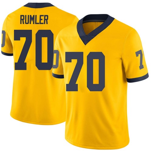 Nolan Rumler Michigan Wolverines Youth NCAA #70 Maize Limited Brand Jordan College Stitched Football Jersey OOE0654CM